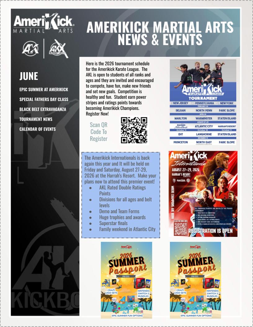 Amerikick June 2026 Newsletter — Tournament News & Events